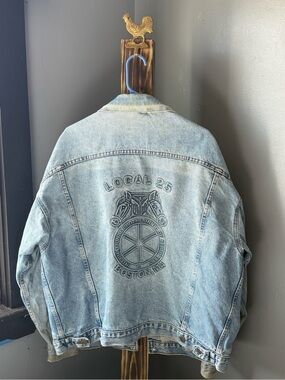 Vintage TYCA Teamsters Jean Jacket XL USA Union Made Embossed Brotherhood